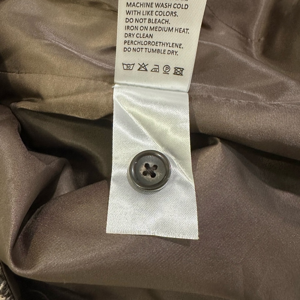 Wool Blend Plaid Vest - Brown Sz L - Picture 6 of 8